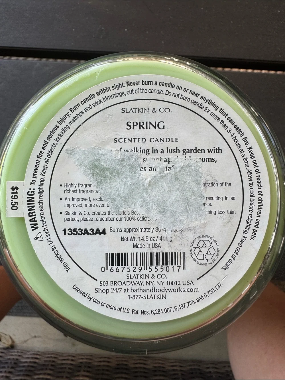 Slatkin & Co. Spring Scented 3-Wick Candle 2013 Rare Discontinued B&BW